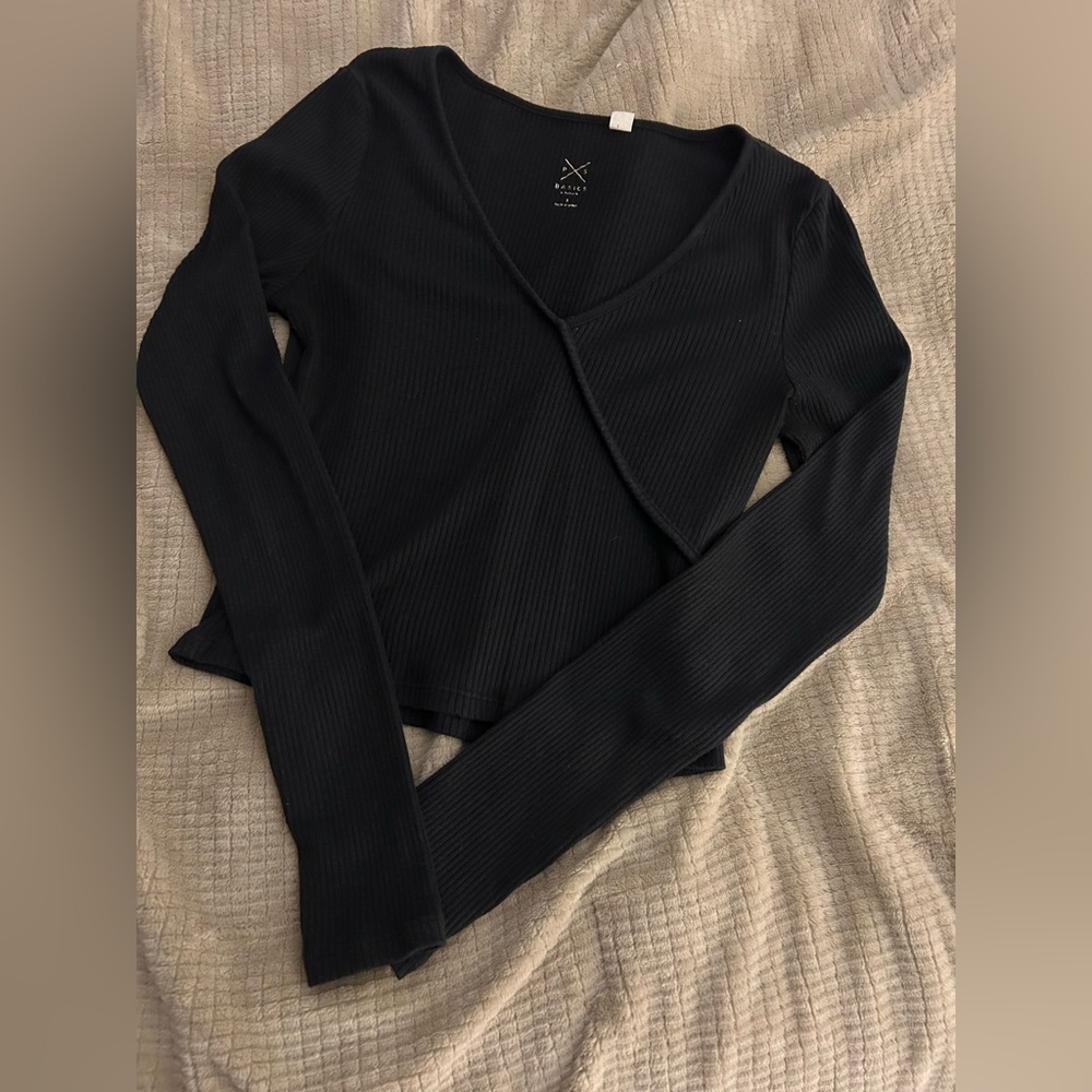 PacSun Black Ribbed Crop Top
